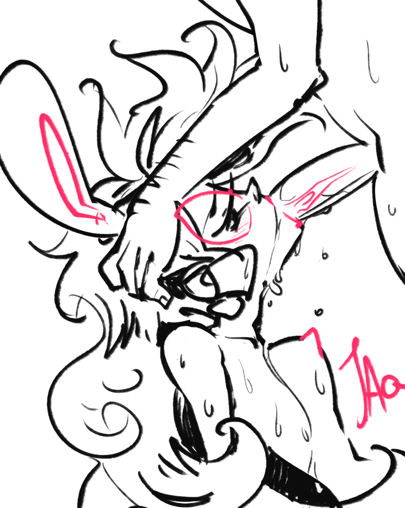 Something's extremely in her mouth